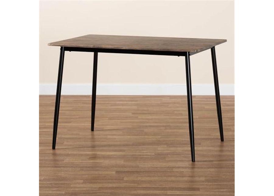 Baxton Studio Dalair Industrial Rustic Brown Wood and Metal Dining Table