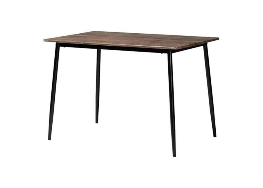 Baxton Studio Dalair Industrial Rustic Brown Wood and Metal Dining Table