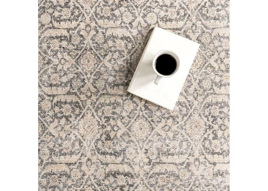 nuLOOM Hillstone Collection 5x8 Area Rug, Traditional Vintage Distressed Medallion, Thick and Soft, Durable Non-Shedding Low Pile Poly/Jute Blend, Easy to Clean, Living Room, Bedroom