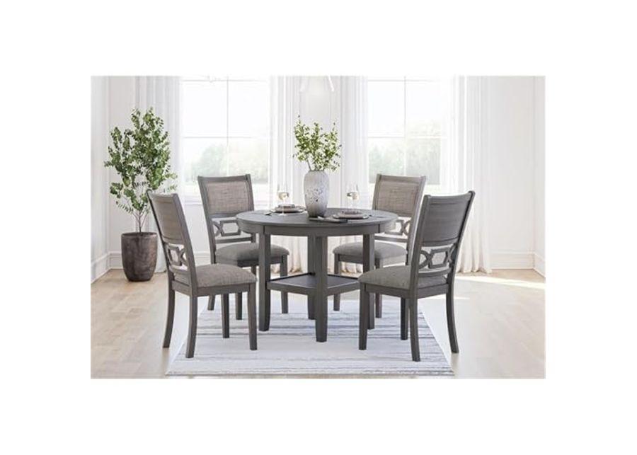 Ashley Furniture Wrenning Gray Dining Table and 4 Chairs - Set of 5