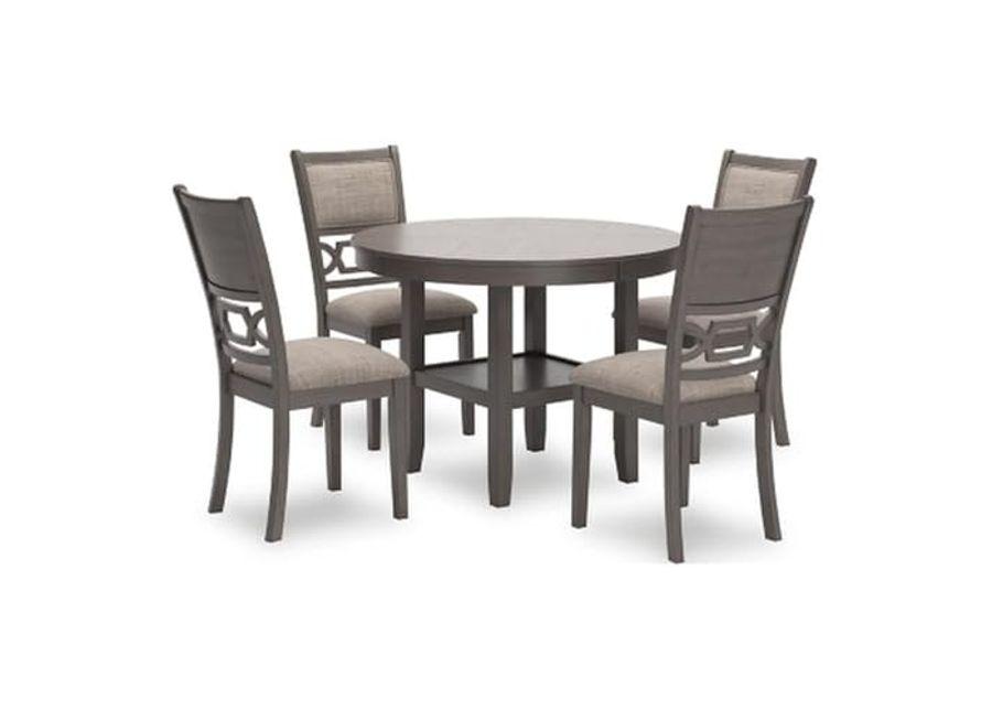 Ashley Furniture Wrenning Gray Dining Table and 4 Chairs - Set of 5