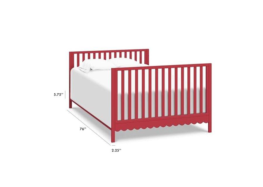 daVinci Hidden Hardware Twin/Full-Size Bed Conversion Kit (M5789) in Tomato Red