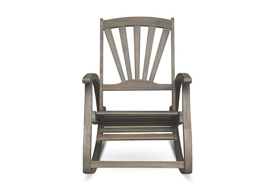 Christopher Knight Home Sunview Outdoor Acacia Wood Recliner Rocking Chairs (Set of 2), 24.75 "W x 41.75 "D x 38 "H, Gray