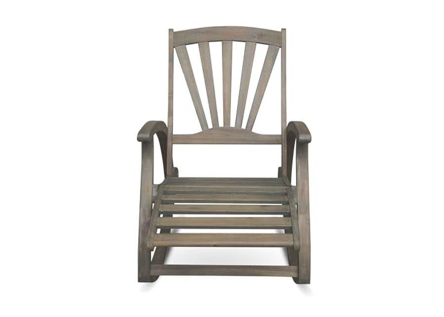 Christopher Knight Home Sunview Outdoor Acacia Wood Recliner Rocking Chairs (Set of 2), 24.75 "W x 41.75 "D x 38 "H, Gray