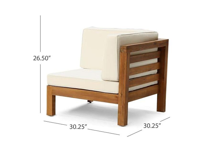 Christopher Knight Home Oana Love Seats, 30.25 "W x 30.25 "D x 26.5 "H, Teak + Beige