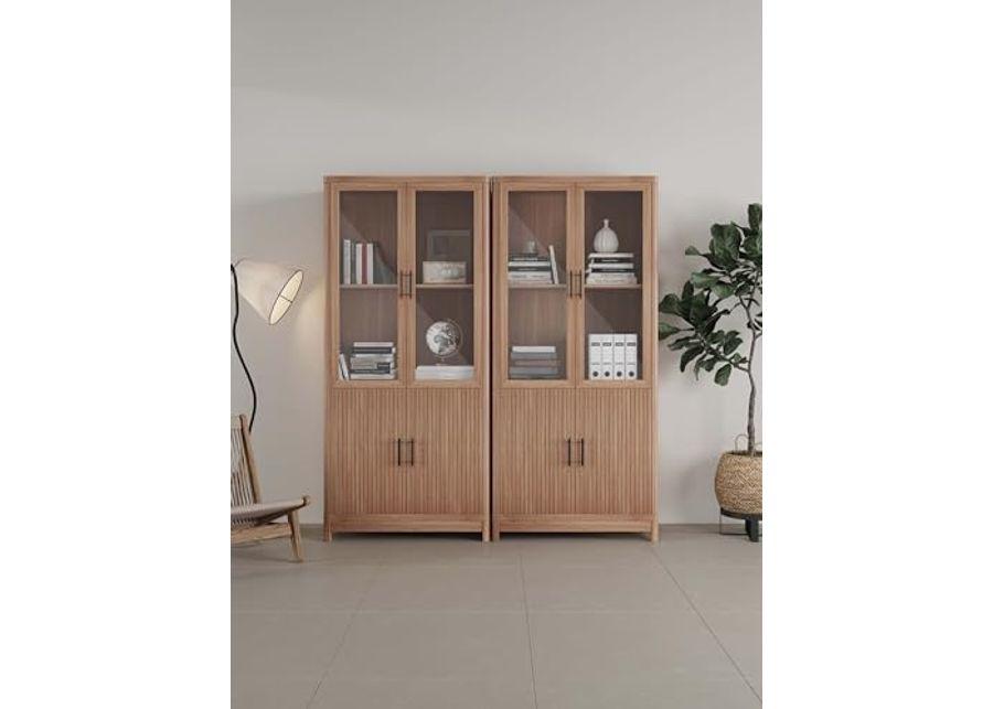 Manhattan Comfort Jodie Bookcase in Maple - Set of 2