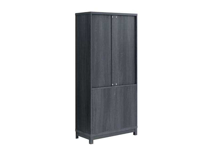 Manhattan Comfort Jodie Bookcase in Charcoal Grey - Set of 2