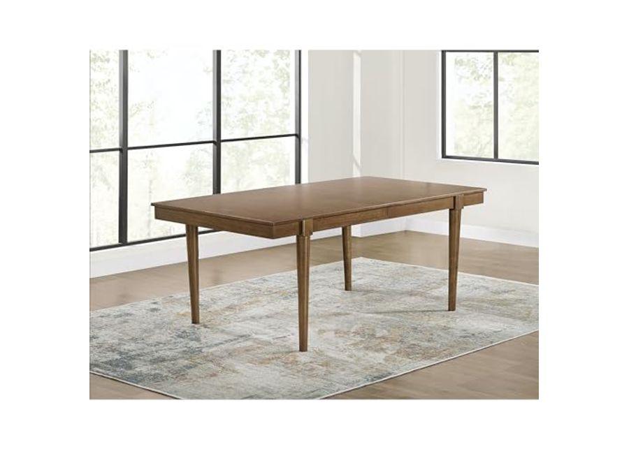 Signature Design by Ashley Lyncott Mid-Century Dining Extension Table with Removable Center Leaf, Dark Brown