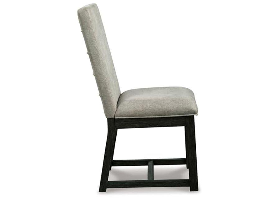 Signature Design by Ashley Bellvern Contemporary Upholstered Armless Dining Chair, Set of 2, Gray & Black