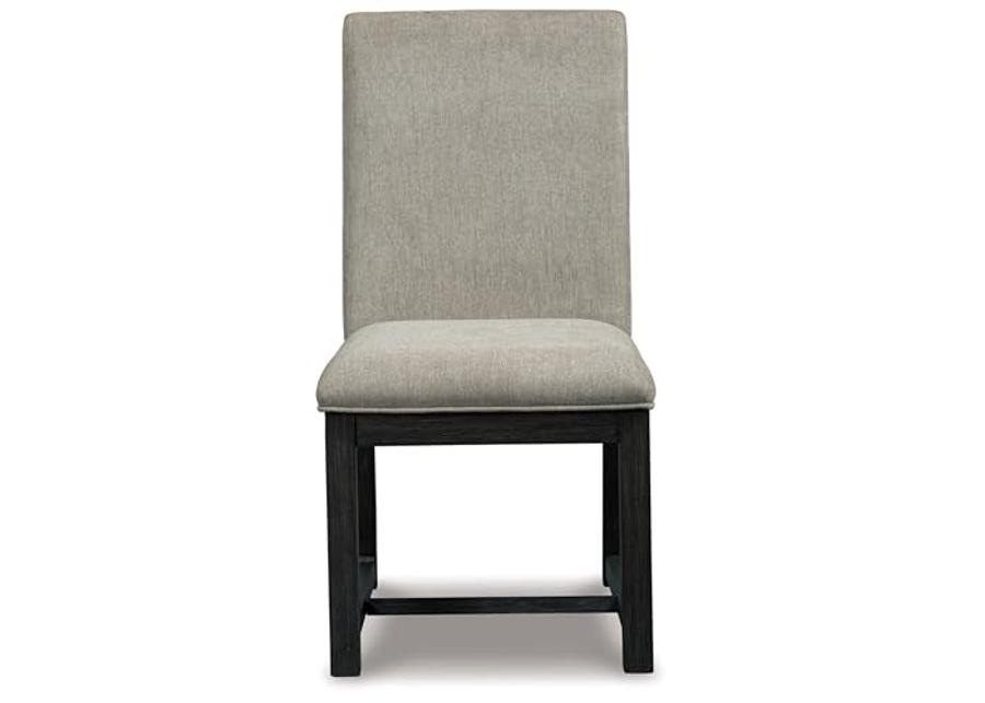 Signature Design by Ashley Bellvern Contemporary Upholstered Armless Dining Chair, Set of 2, Gray & Black