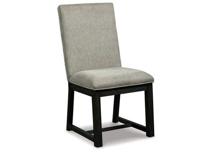 Signature Design by Ashley Bellvern Contemporary Upholstered Armless Dining Chair, Set of 2, Gray & Black