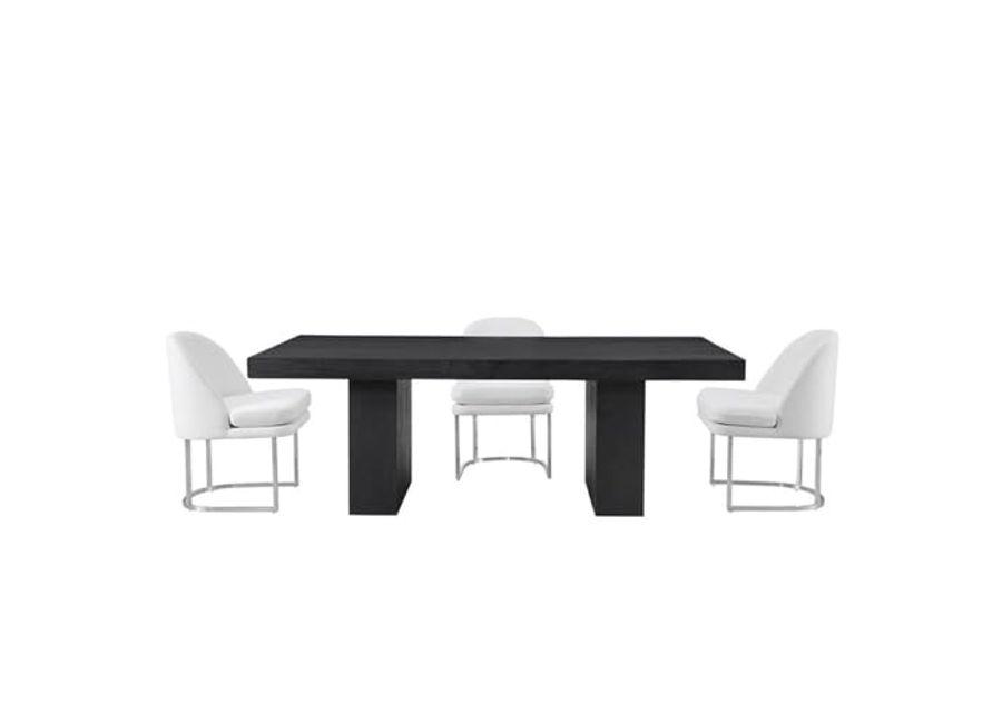 Bassett Mirror Company Padula Dining Table in Modern Black Oak Wood