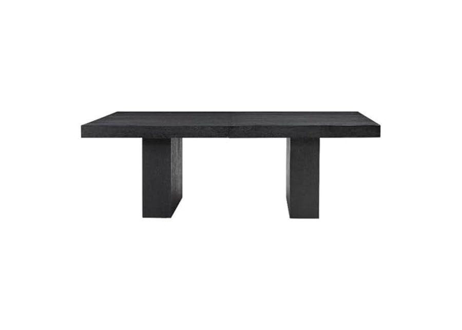 Bassett Mirror Company Padula Dining Table in Modern Black Oak Wood