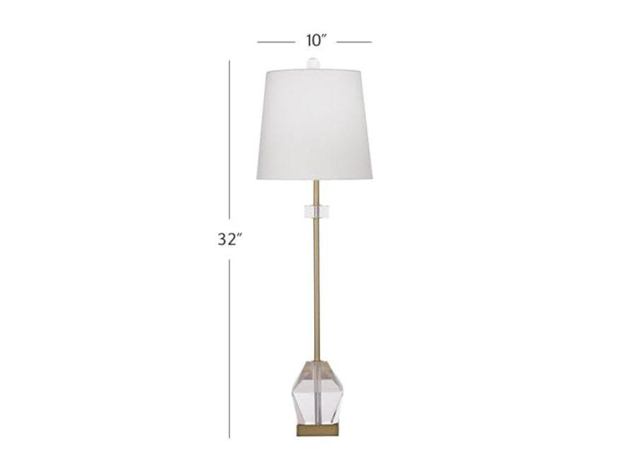 Hampton Crystal Table Lamp in Modern Gold