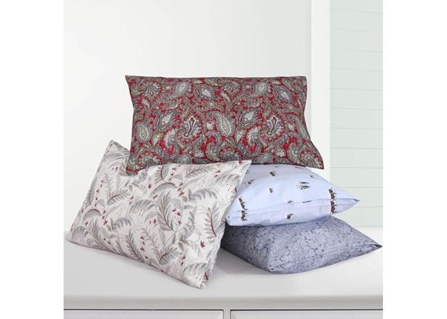 Tribeca Living Cotton Flannel King Pillowcases, Ultra-Soft Portuguese Printed Flannel Bedding, Set of 2, Natalia Paisley