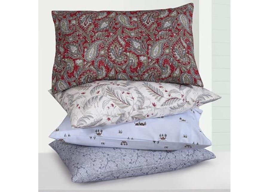 Tribeca Living Cotton Flannel King Pillowcases, Ultra-Soft Portuguese Printed Flannel Bedding, Set of 2, Natalia Paisley