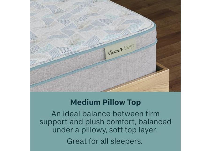 Beauty Sleep DreamRest Medium Pillow Top 14.25" Twin Mattress, Pocketed Coils, Cooling, Breathable, and Pressure Relieving - 100 Night Trial, CertiPUR-US Certified and 10 Year Limited Warranty