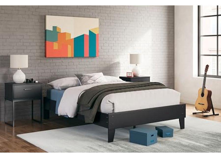 Signature Design by Ashley Socalle Casual Full Platform Bed with Metal Slats, No Box Spring Needed, Black