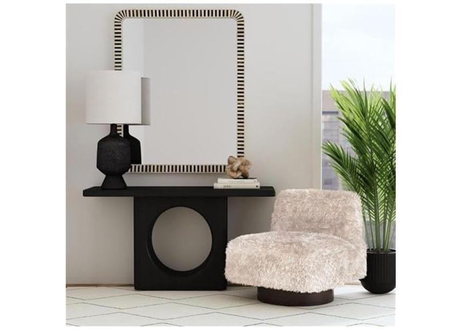 Bassett Mirror Company Compass Modern Console Table in Black Wood