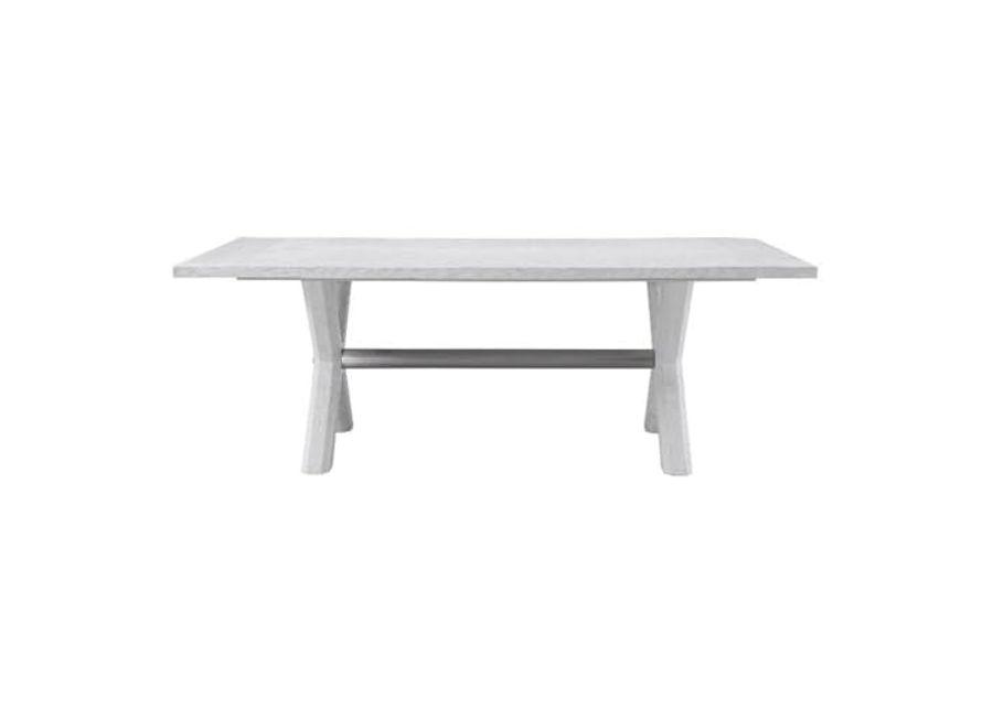 Bassett Mirror Company Nadine Contemporary Coastal Dining Table in White Wood