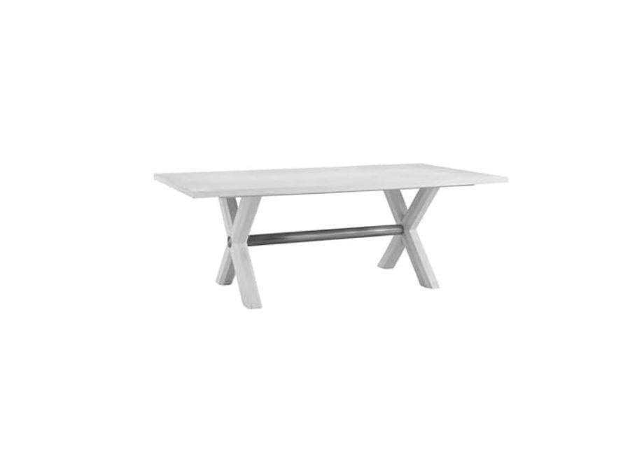 Bassett Mirror Company Nadine Contemporary Coastal Dining Table in White Wood