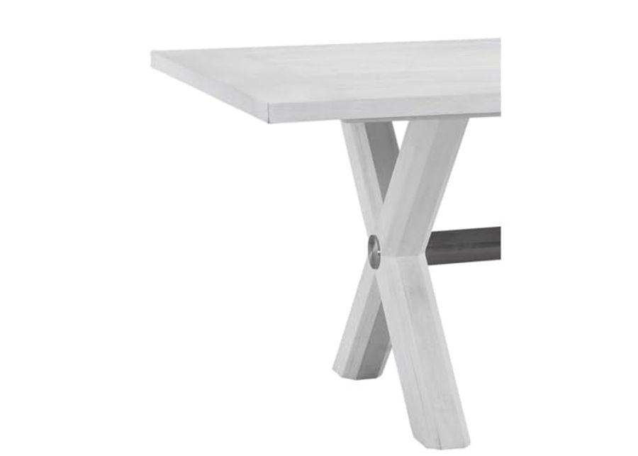 Bassett Mirror Company Nadine Contemporary Coastal Dining Table in White Wood