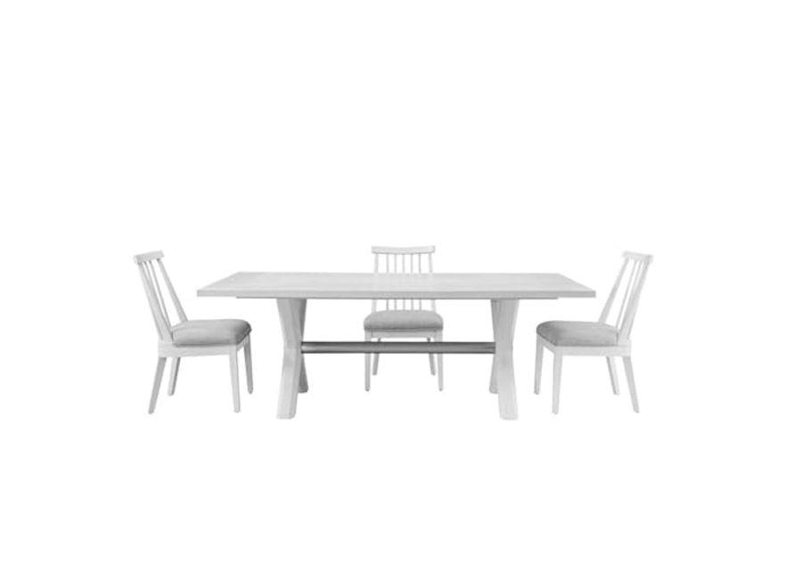 Bassett Mirror Company Nadine Contemporary Coastal Dining Table in White Wood