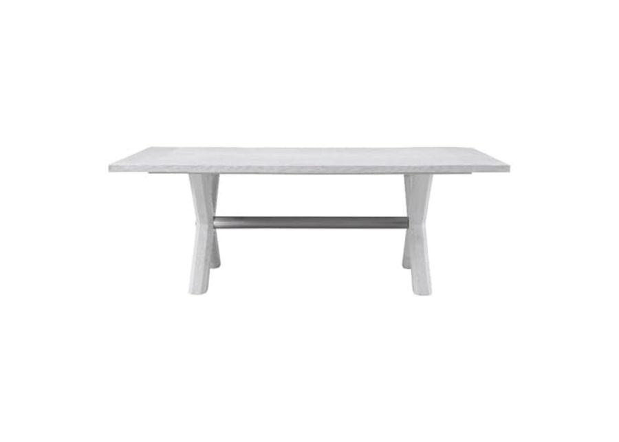 Bassett Mirror Company Nadine Contemporary Coastal Dining Table in White Wood