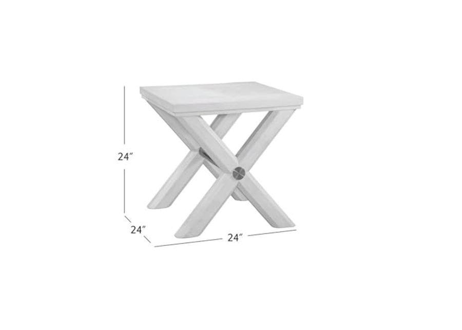 Bassett Mirror Company Nadine White Modern Contemporary Coastal Wood End Table