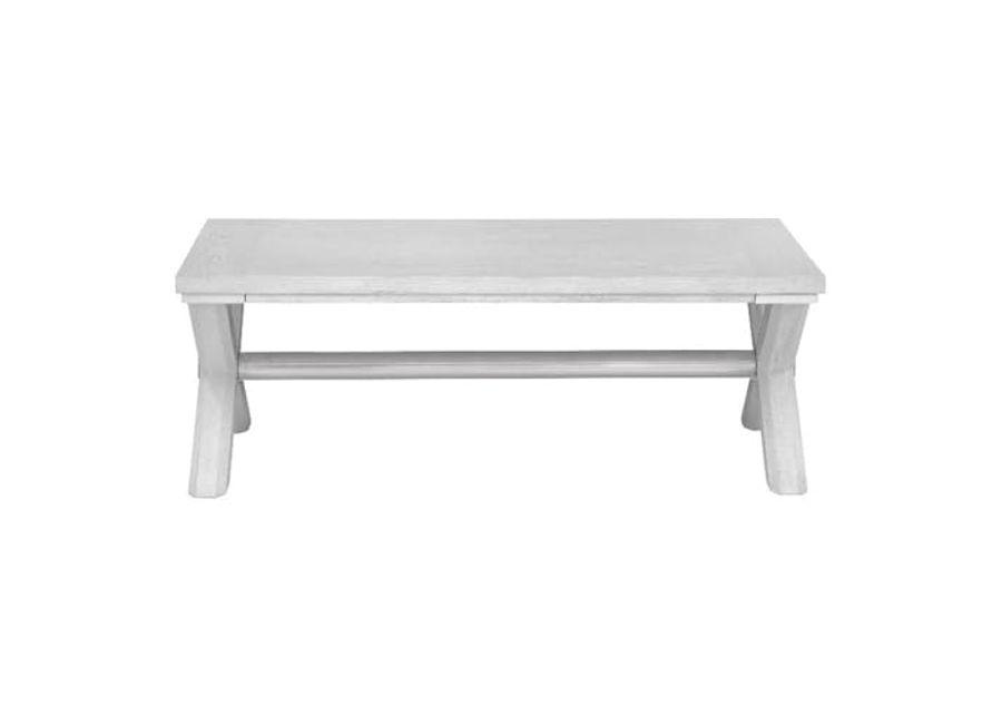 Bassett Mirror Company Nadine Coastal Contemporary Cocktail Table in White Wood