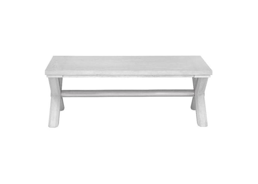 Bassett Mirror Company Nadine Coastal Contemporary Cocktail Table in White Wood