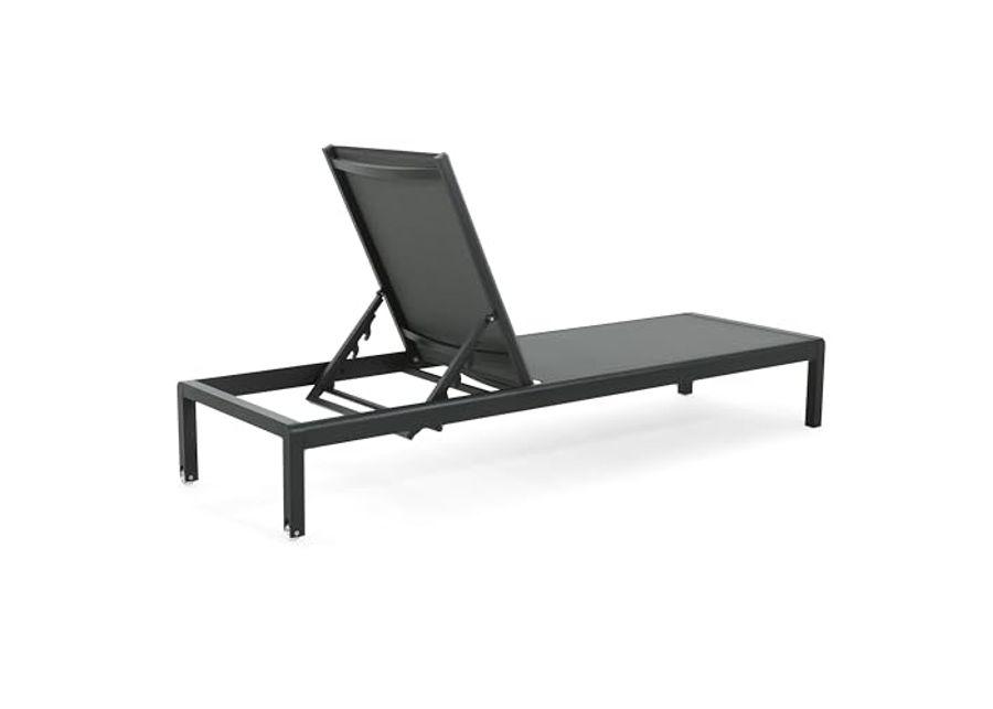 Christopher Knight Home Cape Cora Outdoor Mesh Adjustable Aluminum Chaise Lounge for Pool, Beach, Backyard, Porch, Lawn,Black+Grey