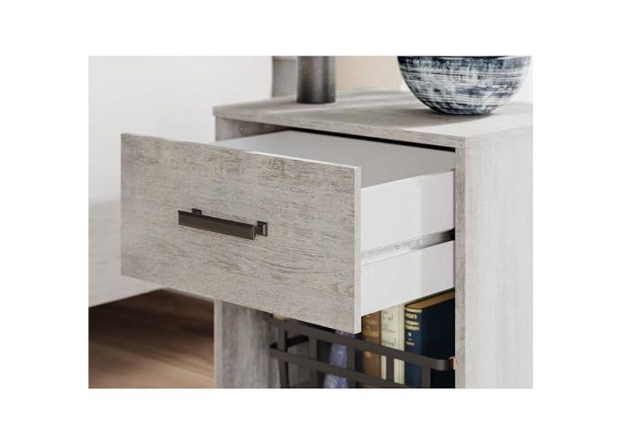 Signature Design by Ashley Shawburn 1 Drawer Nightstand, Whitewash