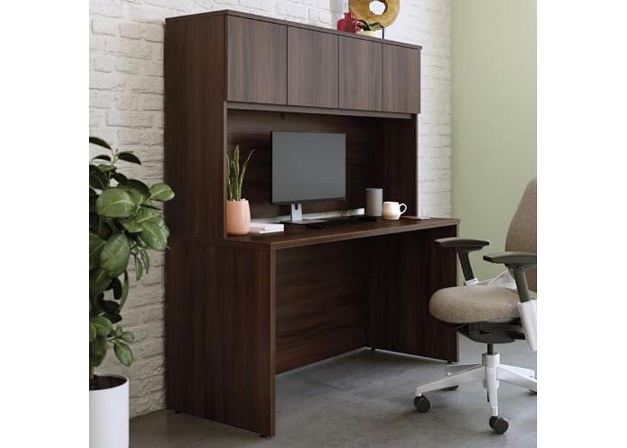 OfficeWorks by Sauder Affirm 60" Desk & 60" Hutch Noble Elm Finish