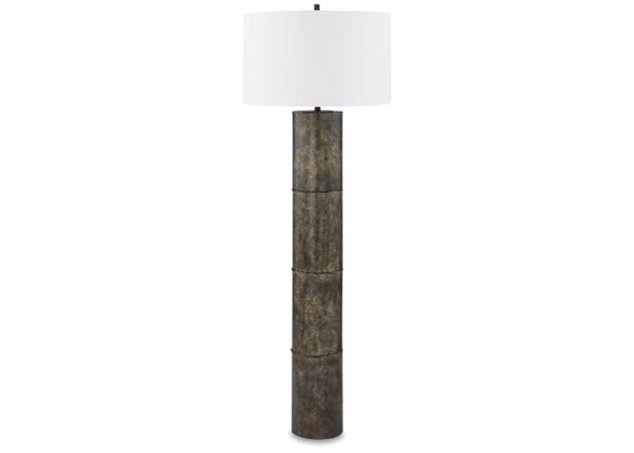 Signature Design by Ashley Jebson Contemporary Metal Floor Lamp with 3-Way Switch, Dark Brown & White