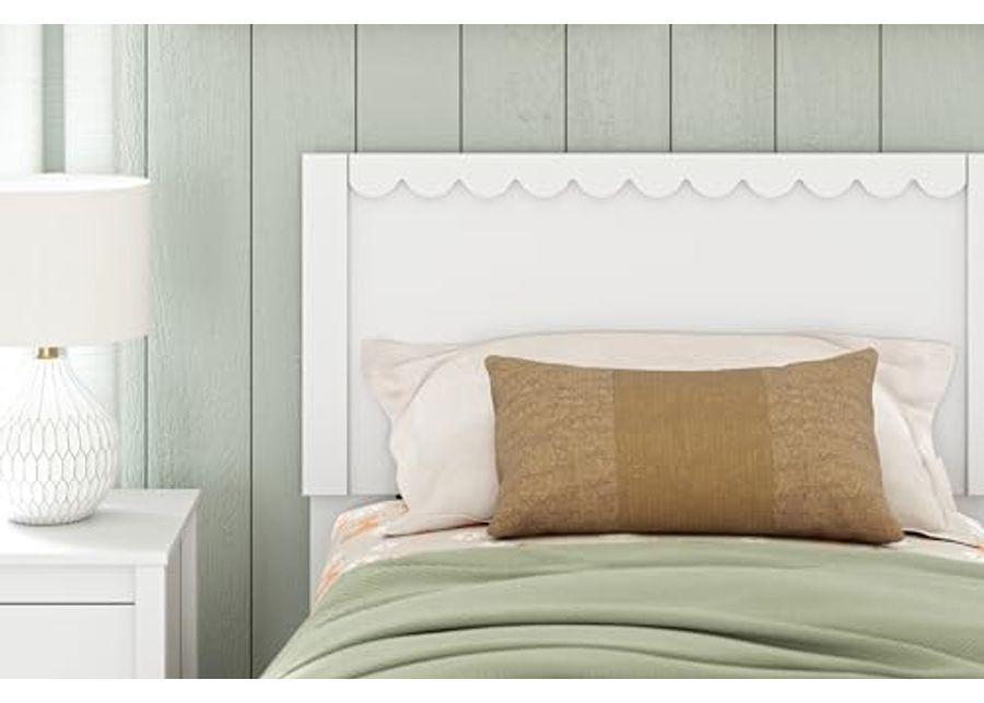 Signature Design by Ashley Hallityn Coastal Panel Headboard, Twin, White