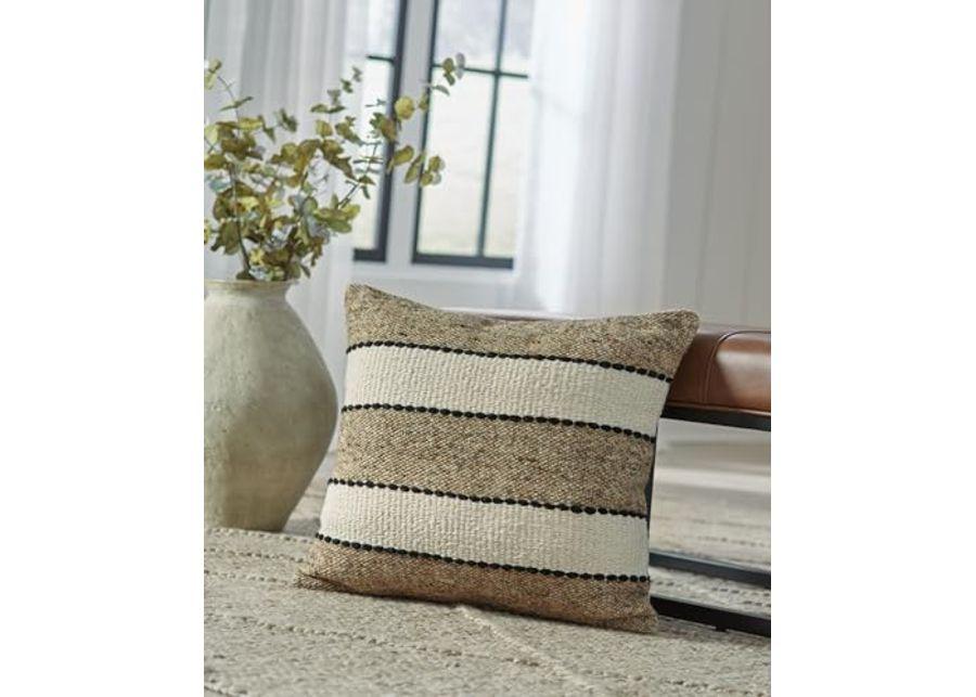 Signature Design by Ashley Rueford Pillow, Square, Beige & Dark Brown