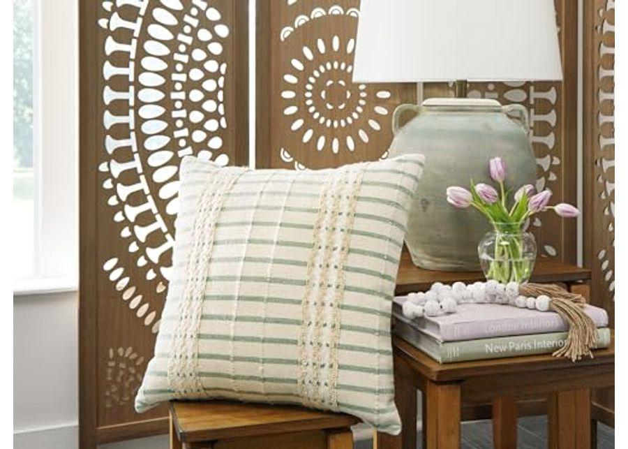 Signature Design by Ashley Rowton Pillow, Square, Green & White