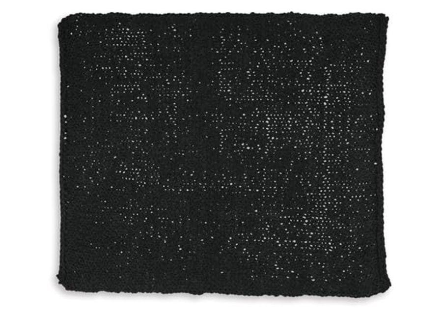 Signature Design by Ashley Chaddon Contemporary Hand Knitted Throw, Black