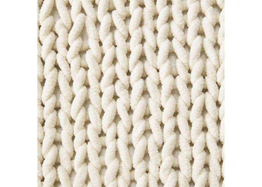 Signature Design by Ashley Chaddon Coastal Hand Knitted Throw, Beige