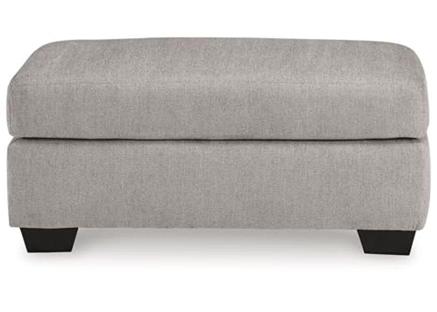 Signature Design by Ashley Avenal Park Casual Upholstered Ottoman, Light Gray