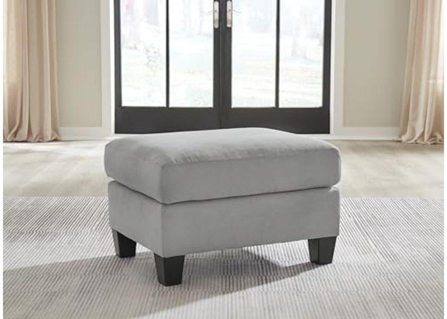 Signature Design by Ashley Adlai Casual Upholstered Ottoman, Light Gray