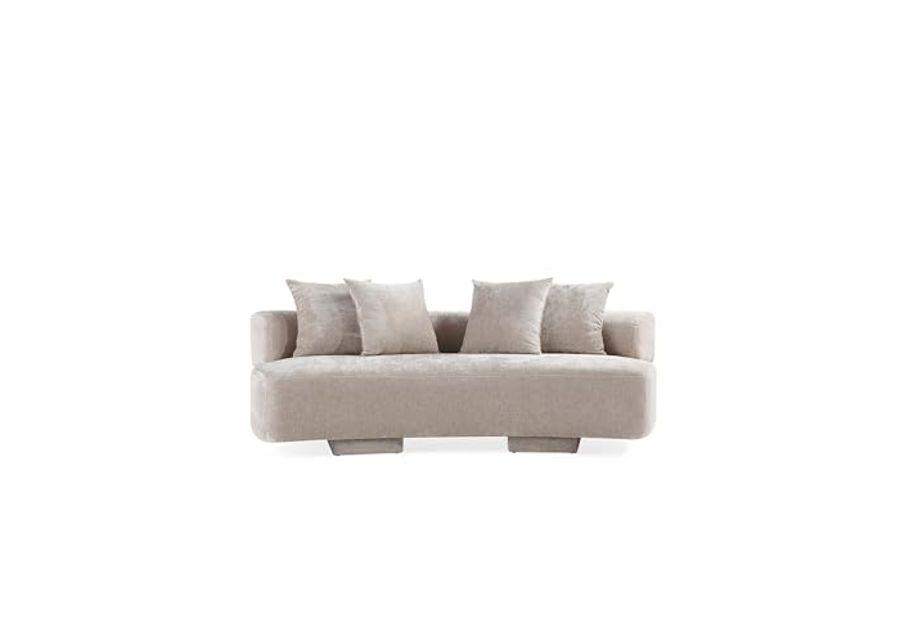 Manhattan Comfort Modern Verandah Chenille 90.6" Sofa, Cream