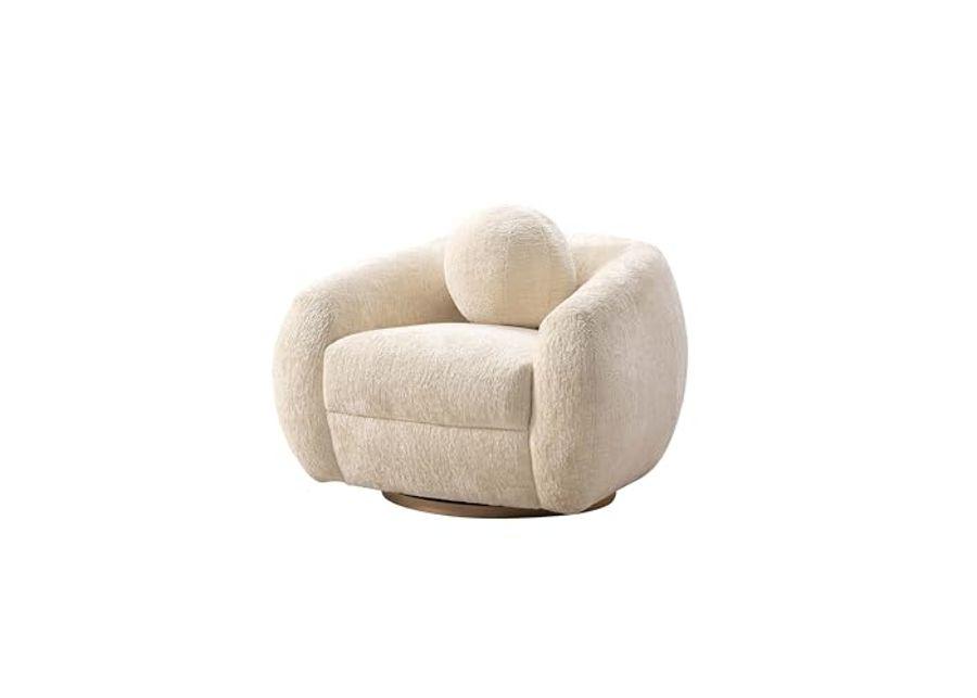 Manhattan Comfort Modern Tribeca Chenille Accent Chair, Cream