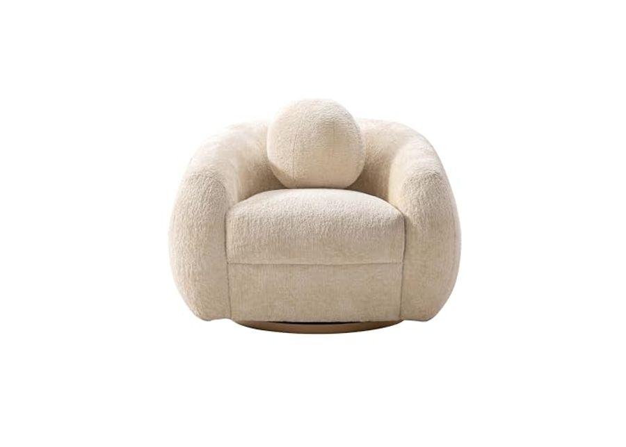 Manhattan Comfort Modern Tribeca Chenille Accent Chair, Cream