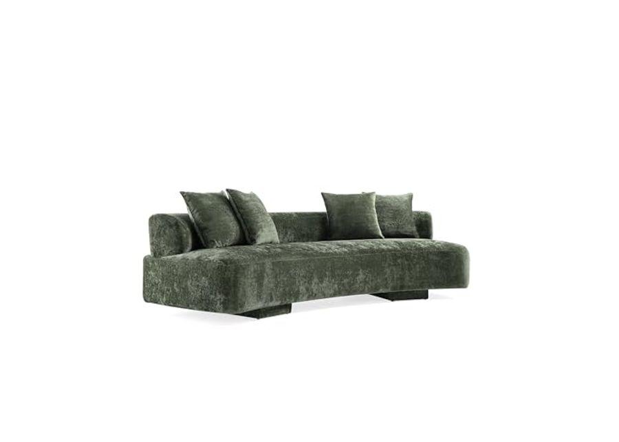 Manhattan Comfort 3- Piece Modern Verandah Chenille 112" Sofa and 2 Accent Chairs, Olive Green