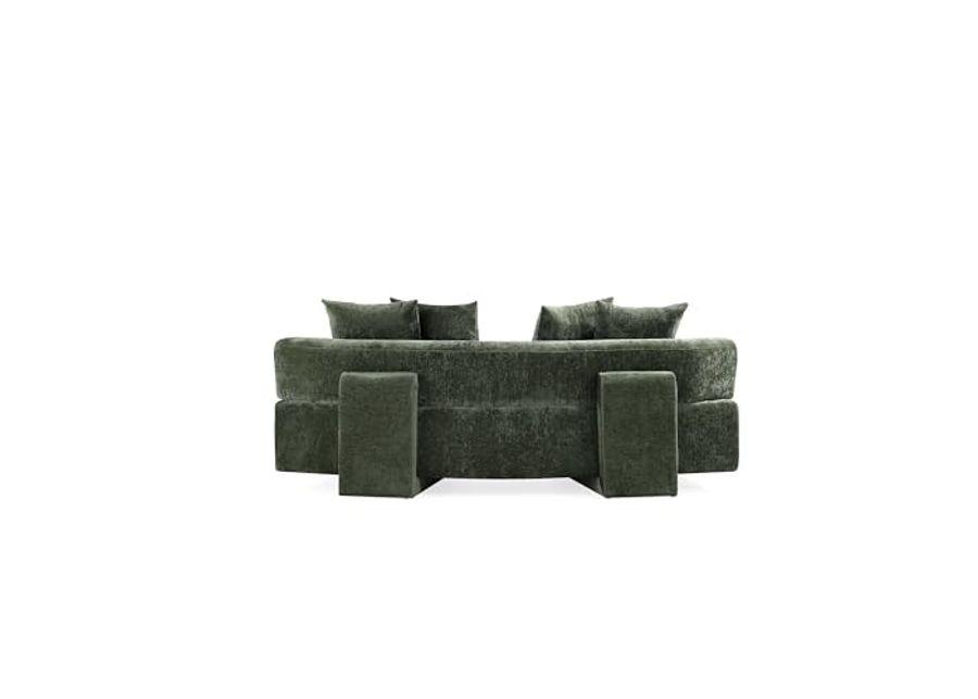 Manhattan Comfort Modern Verandah Chenille 90.6" Sofa, Olive Green