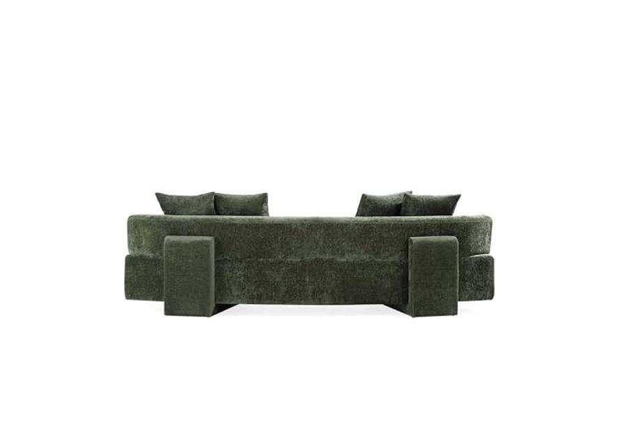 Manhattan Comfort Modern Verandah Chenille 112" XL Sofa, Olive Green