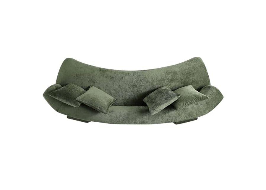 Manhattan Comfort Modern Verandah Chenille 112" XL Sofa, Olive Green