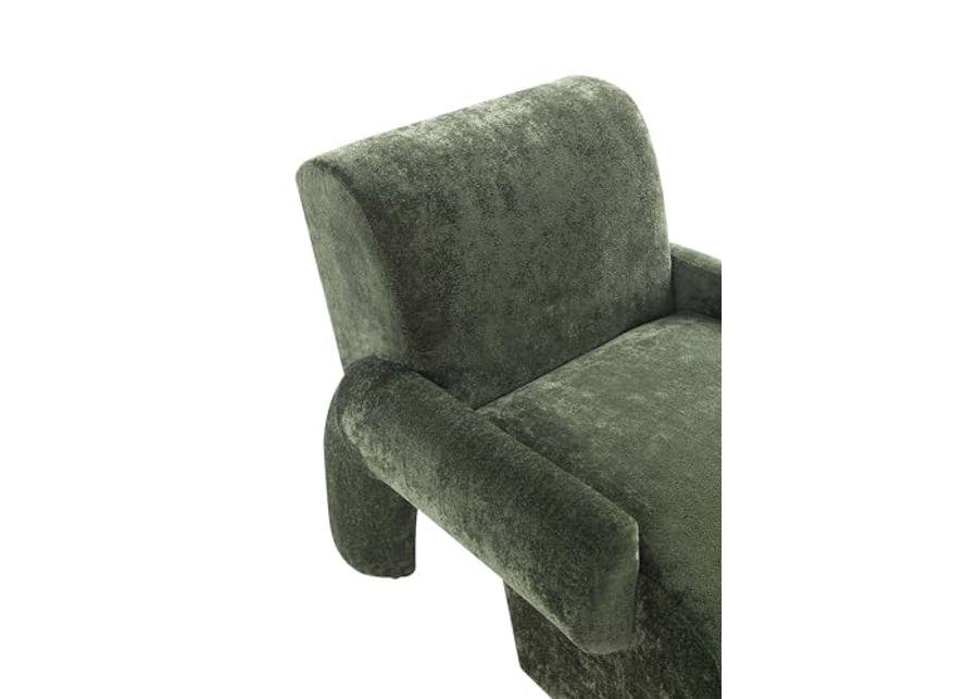 Manhattan Comfort Modern Verandah Chenille Accent Chair, Olive Green - Set of 2